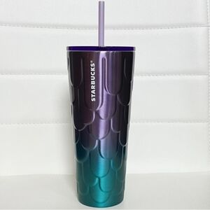 Starbucks Purple Teal Ombre Mermaid Tumbler with Purple Lid
